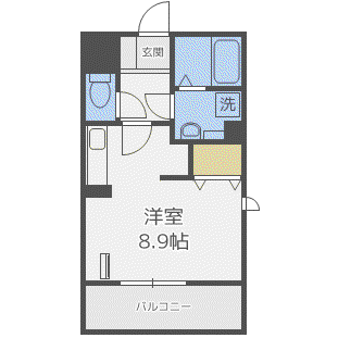 メゾンQ(ワンルーム/2階)の間取り写真