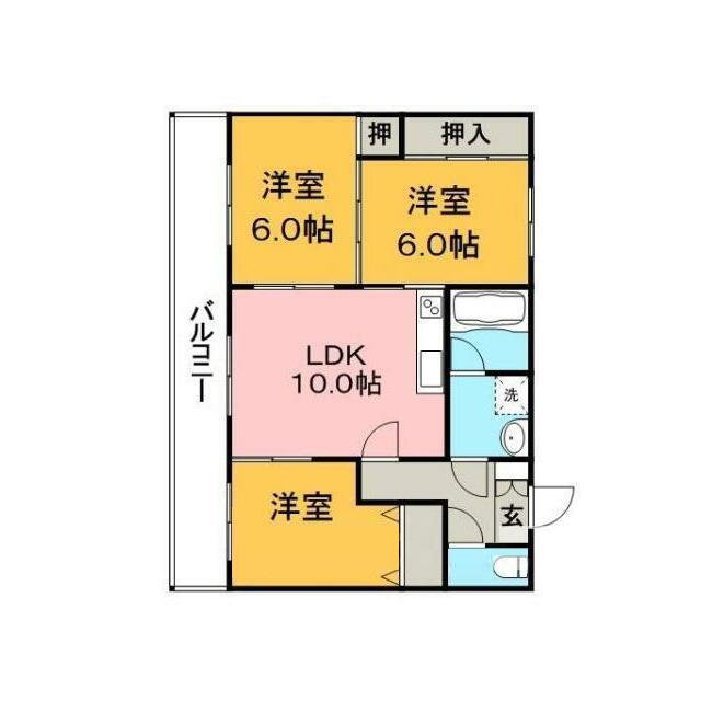レジデンス亜依I(3LDK/3階)の間取り写真