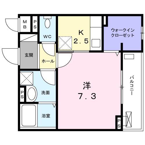 ラ フォレスタ ソレ(1K/2階)の間取り写真