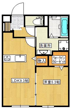 チアフルビューティ白山 A棟(1LDK/3階)の間取り写真