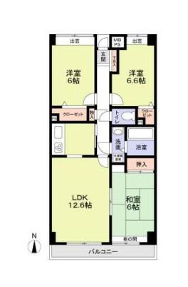 ウインザーパレス西川口(3LDK/3階)の間取り写真