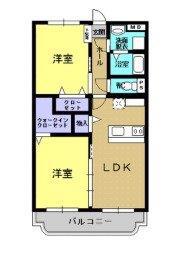 ウェル・ビュー桜(2LDK/2階)の間取り写真