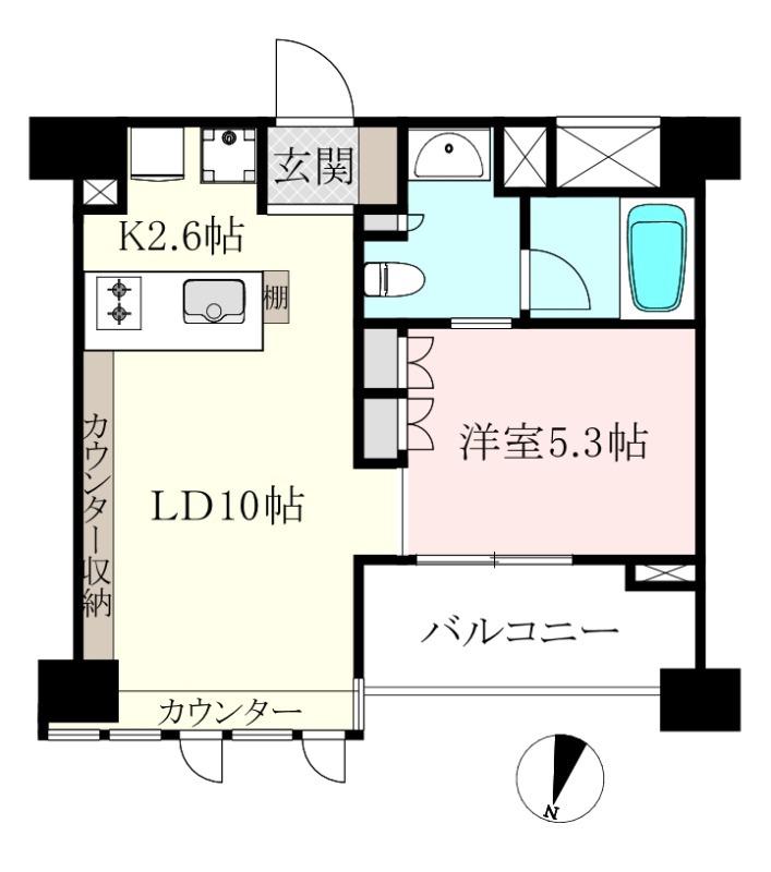 レクセル高田馬場(1LDK/9階)の間取り写真
