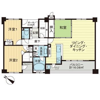 サーパス茶屋ヶ坂公園(3LDK/7階)の間取り写真