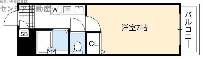 アーバンヨシダI(1K/4階)の間取り写真