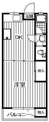 三英コーポ(1DK/1階)の間取り写真