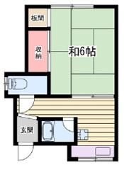 ペディーコート姫路神子岡前(1K/1階)の間取り写真