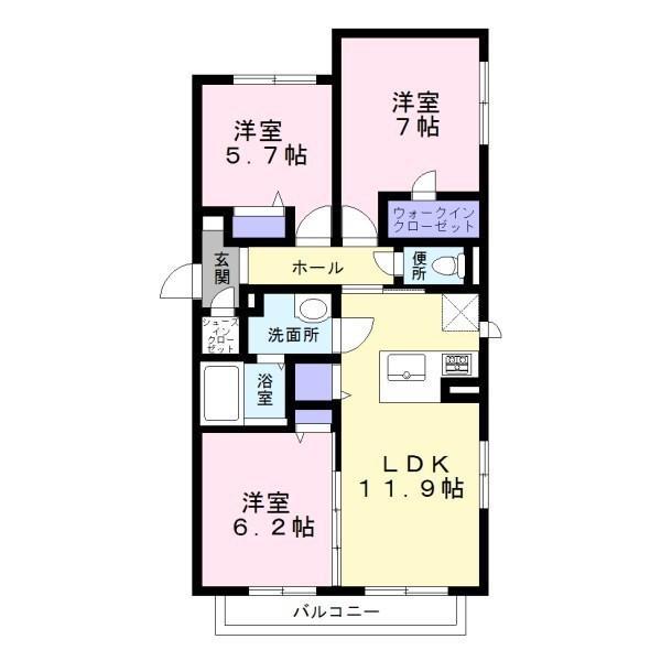 ベントメリディオナーレ(3LDK/2階)の間取り写真