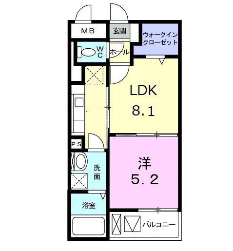 カーサベルデ(1LDK/2階)の間取り写真