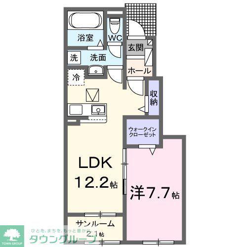 クイーンハウスII B棟(1LDK/1階)の間取り写真