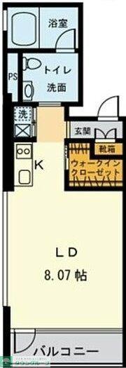 ふぁぶる2(ワンルーム/2階)の間取り写真