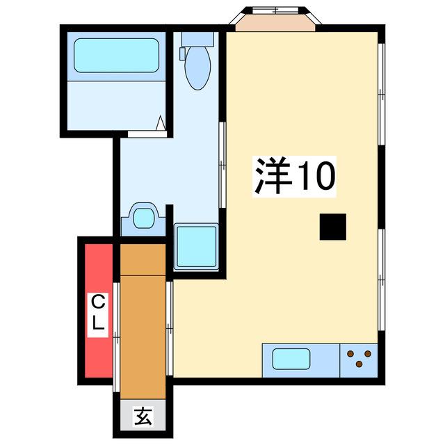 ホワイトリバーハイツ(ワンルーム/1階)の間取り写真