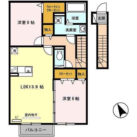 ロイヤルレジデンス(2LDK/2階)の間取り写真