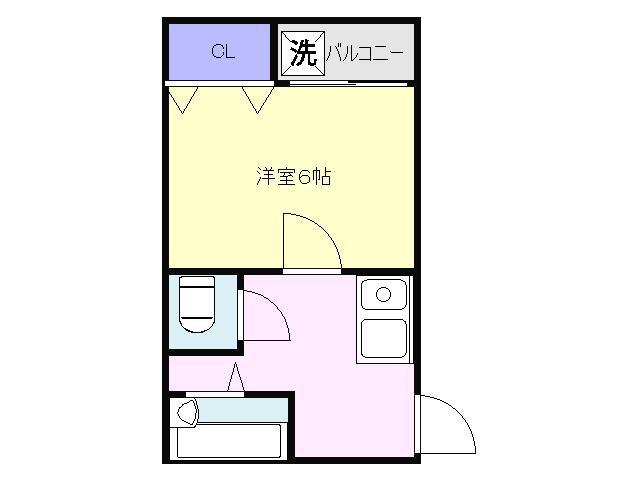 ブルーオーシャン浜寺(1K/2階)の間取り写真