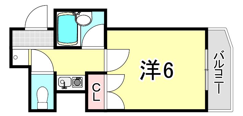 ユニテック甲子園(1K/3階)の間取り写真