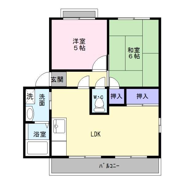 ハイツ菅原A棟(2LDK/1階)の間取り写真