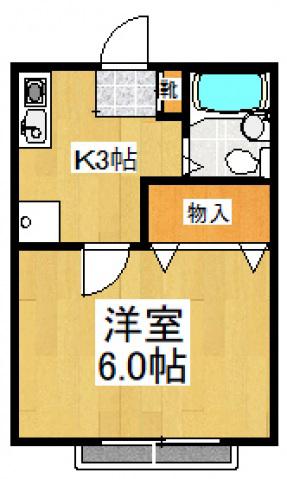 ハウスエイティーエイト(1K/1階)の間取り写真