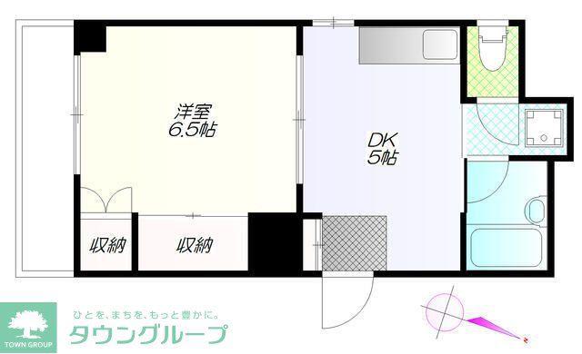 小泉ビル(1DK/2階)の間取り写真