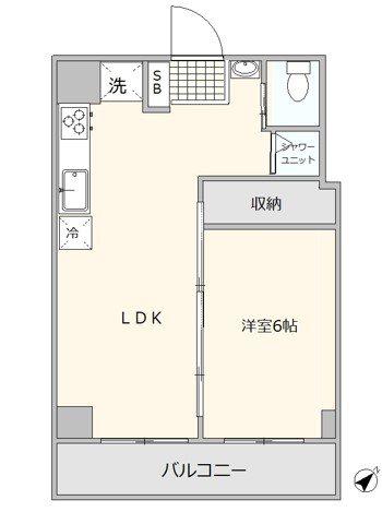 ロゼリウス荻窪(1LDK/8階)の間取り写真