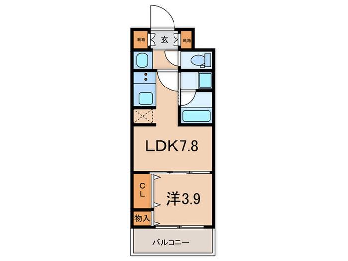 LEGALAND西宮 PARKSIDE(1LDK/6階)の間取り写真