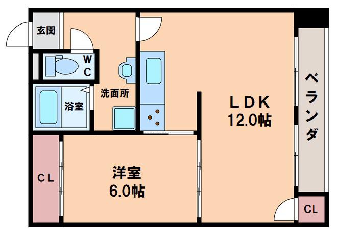 ハイツグランドール(1LDK/1階)の間取り写真