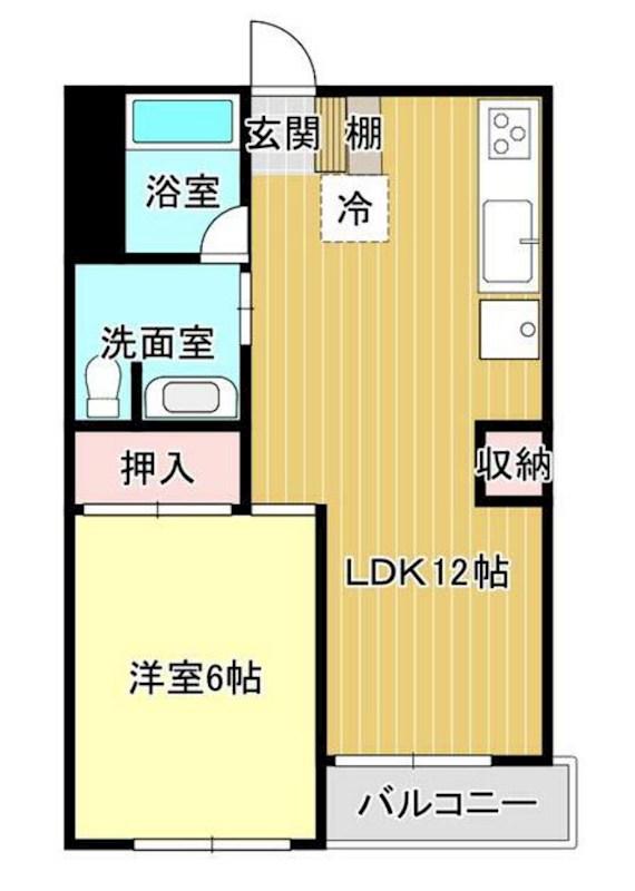大倉山第2コーポラス(1LDK/4階)の間取り写真