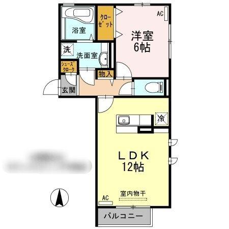 スコルピオン(1LDK/2階)の間取り写真