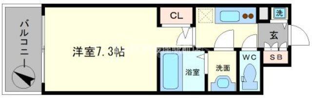 サムティ江戸堀アサント(1K/9階)の間取り写真