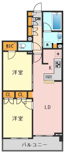 アーバンパーク船堀(2LDK/5階)の間取り写真