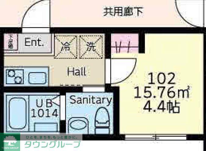 プラナス港南台(1K/2階)の間取り写真