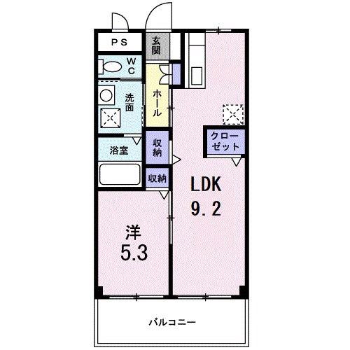 テラス比嘉(1LDK/3階)の間取り写真