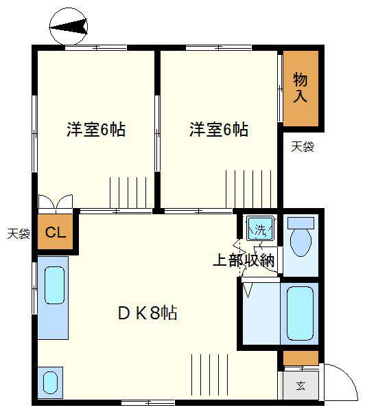 メゾン前原(2DK/1階)の間取り写真