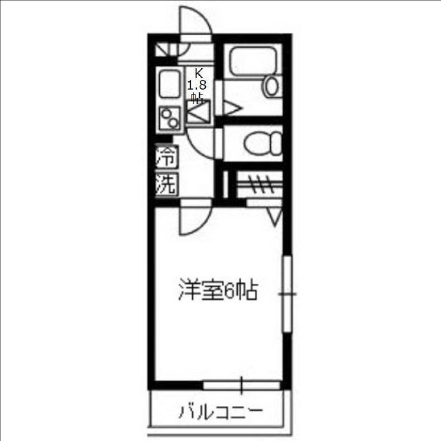 ドミトリー中野(1K/2階)の間取り写真