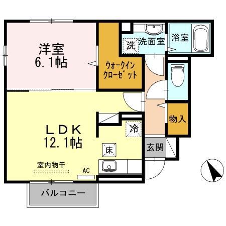メゾンブランシュ(1LDK/1階)の間取り写真