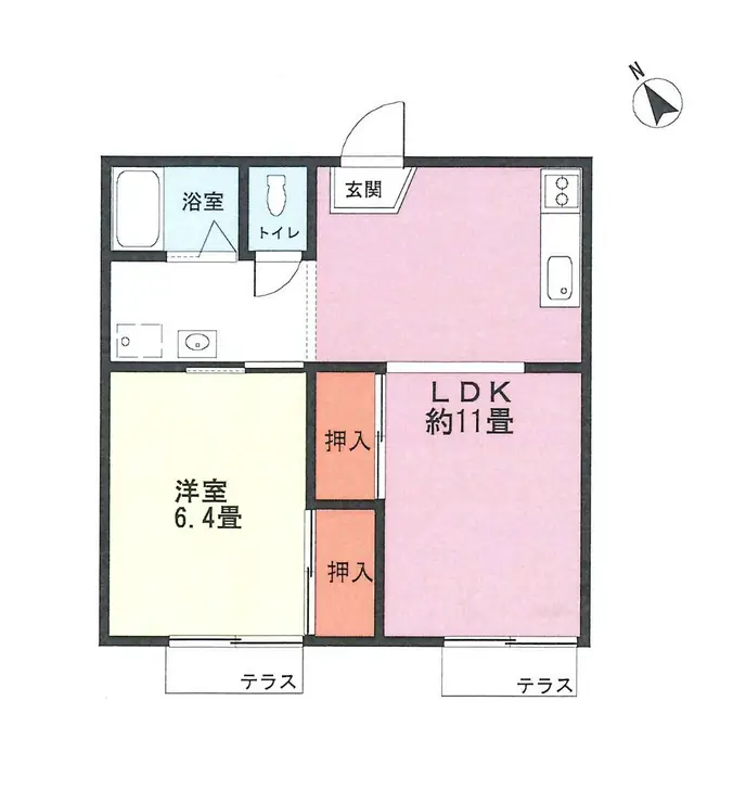 コーポ緑ヶ丘 1階階 間取り