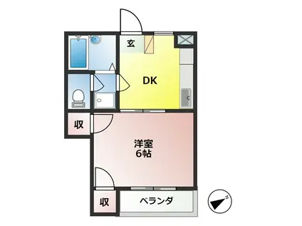 ルミネ青坂(1DK/3階)の間取り写真