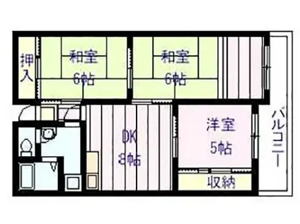 マンション国分ウエスト(3DK/4階)の間取り写真