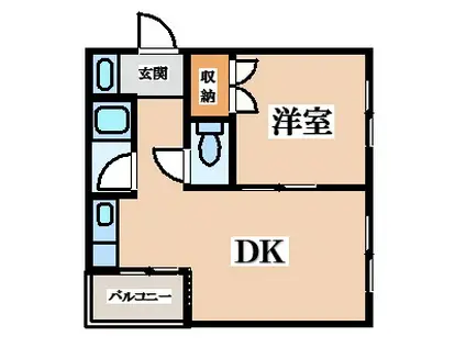 八戸ノ里プラザ(1DK/4階)の間取り写真