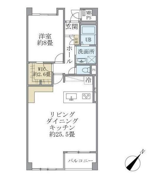 グランマルジュ市ヶ谷(1LDK/3階)の間取り写真