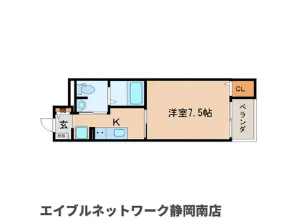 フェリーチェ(1K/4階)の間取り写真