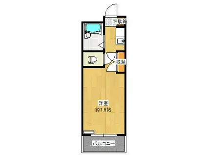 サニーパレス飯塚(ワンルーム/3階)の間取り写真