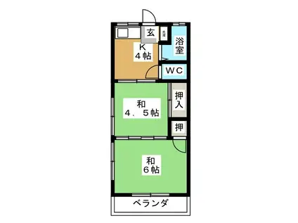 コーポ清龍(2K/1階)の間取り写真