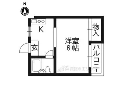 小笹ハイツ(ワンルーム/3階)の間取り写真