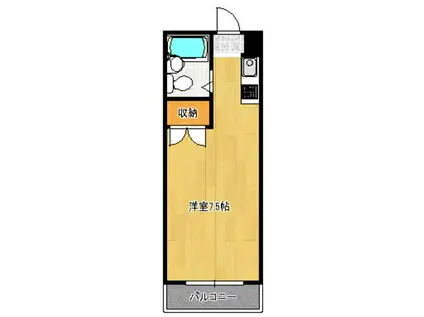 メゾンイトセII(ワンルーム/2階)の間取り写真