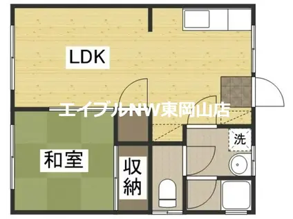 平岡コーポ(1LDK/2階)の間取り写真