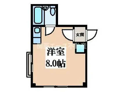 小橋ロイヤルハイツ(ワンルーム/2階)の間取り写真