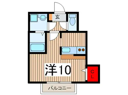 アムールプレザン(ワンルーム/1階)の間取り写真