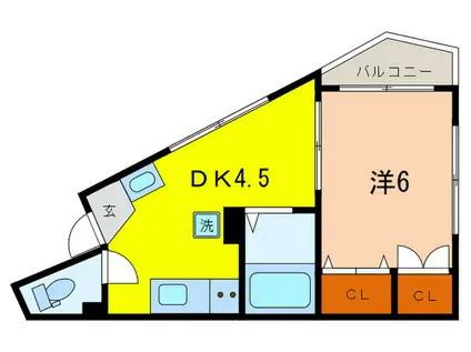 エルカーサ(1DK/2階)の間取り写真