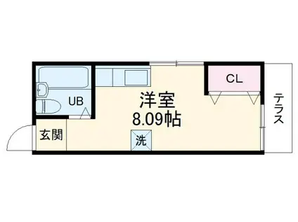 コーポ美竹(ワンルーム/1階)の間取り写真