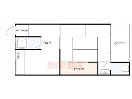 フルハウス(1DK/1階)の間取り写真